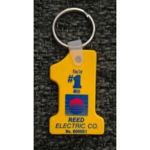 Yellow Rubbery Advertisement Keychain Youre #1with Reed Electric Co